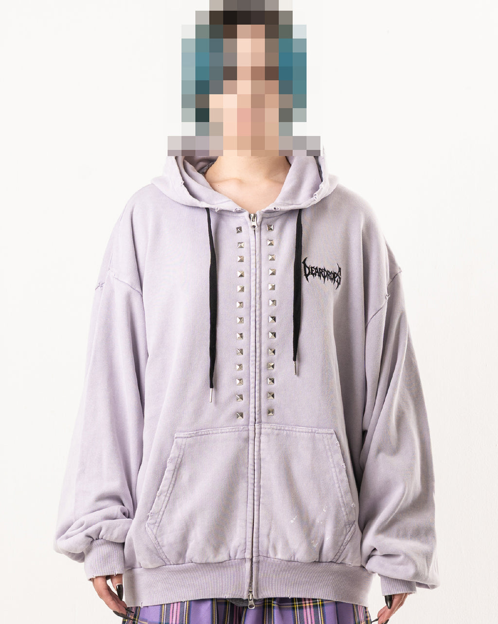 STUDDED ZIP HOODIE