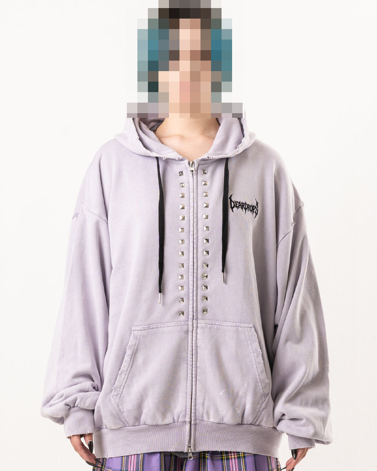 STUDDED ZIP HOODIE